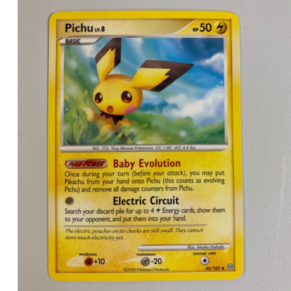 Pokemon Pichu LV.8 45/100 Stormfront Diamond & Pearl 2008 Uncommon Card